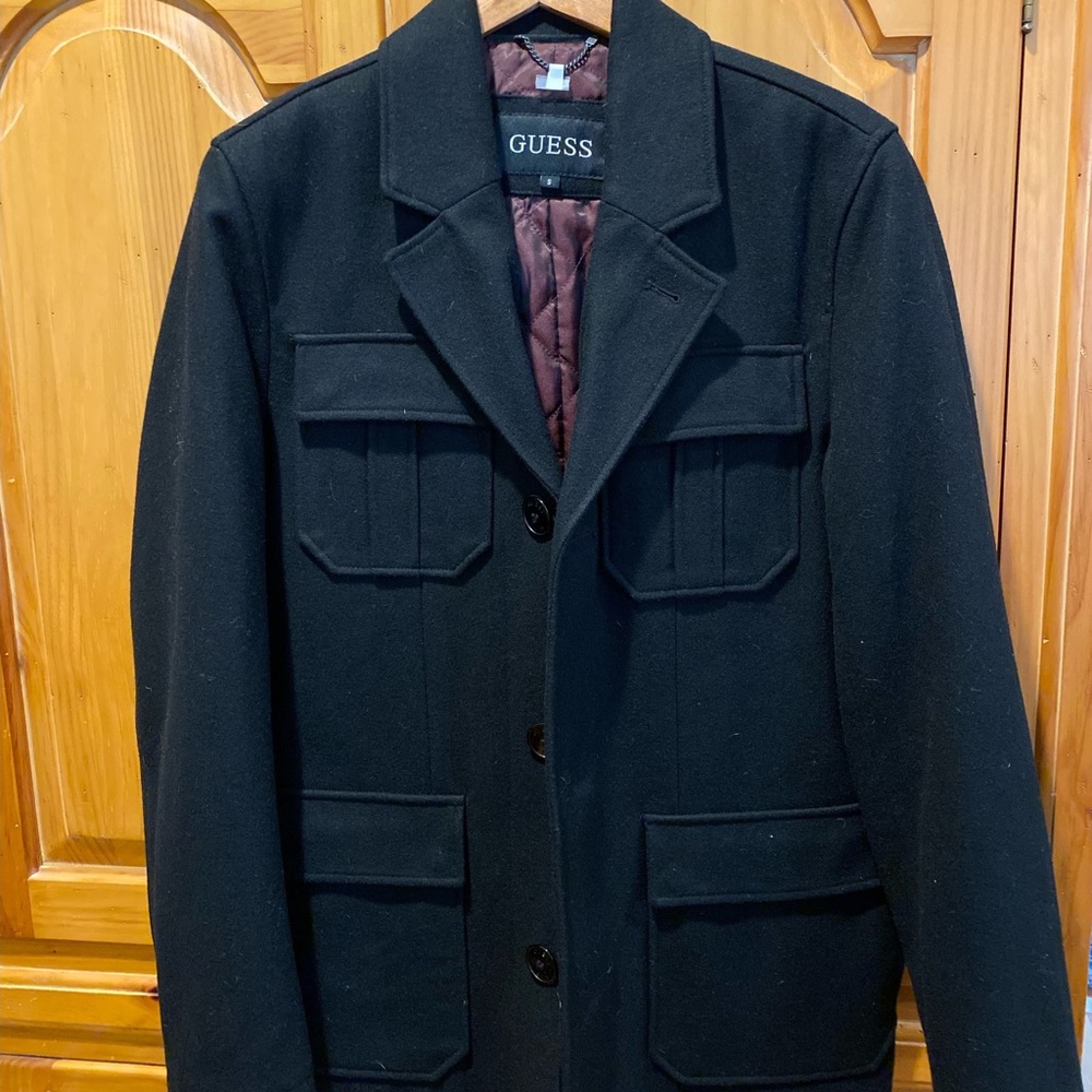 Black Slim Fit Guess Peacoat (Size: Small)